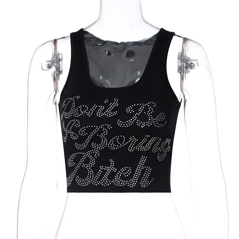 DON'T BE A BORING B- Cropped Tank Top