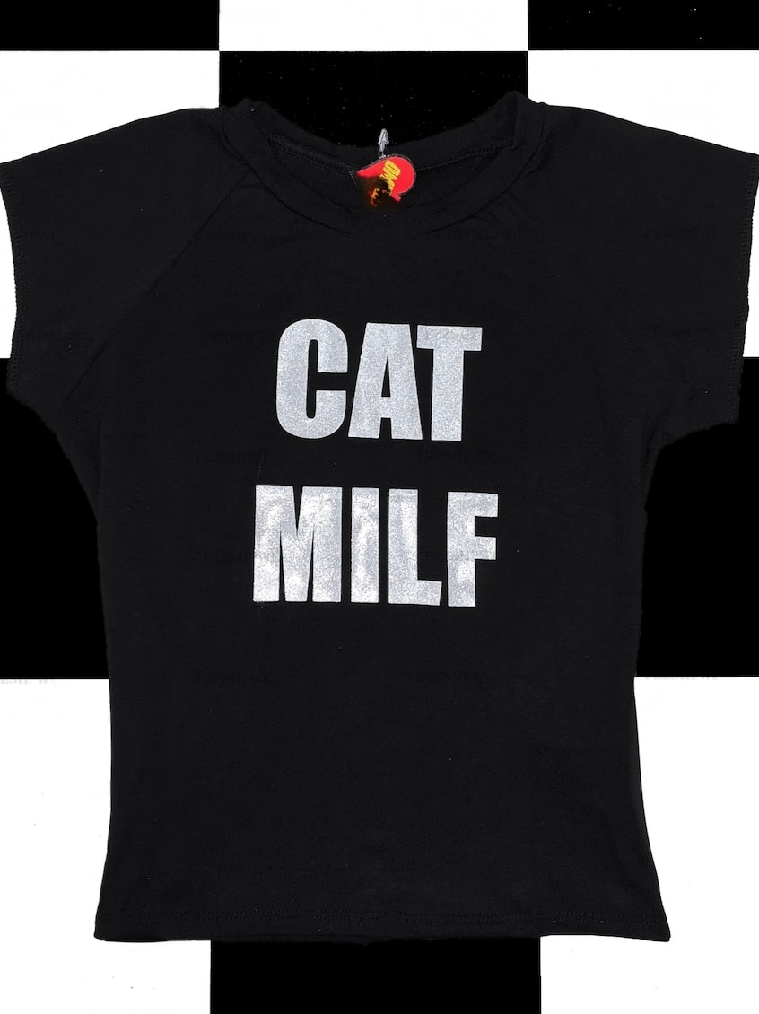 CAT MILF Baby Tee Crop Tee