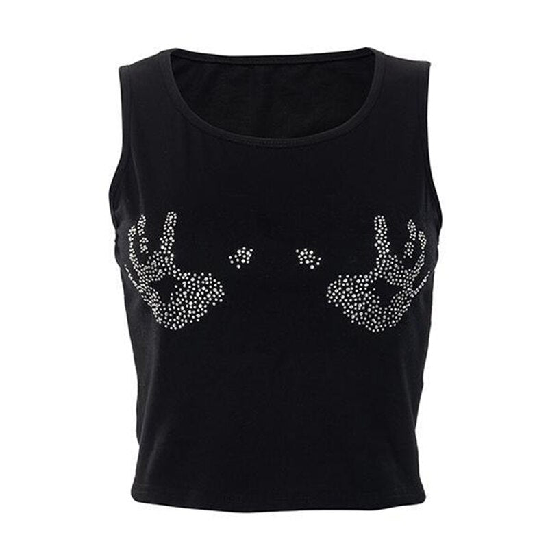 RHINESTONES HANDS Tank Top