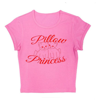 PILLOW PRINCESS Cropped Baby Tee