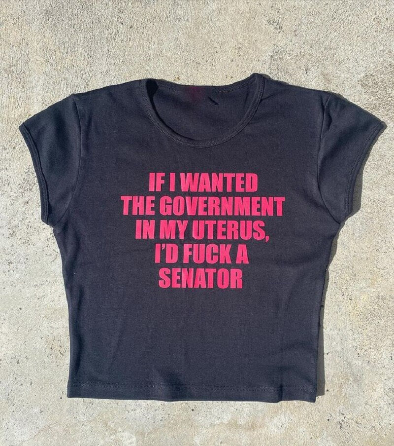 I'D F- A SENATOR Baby Cropped Tee