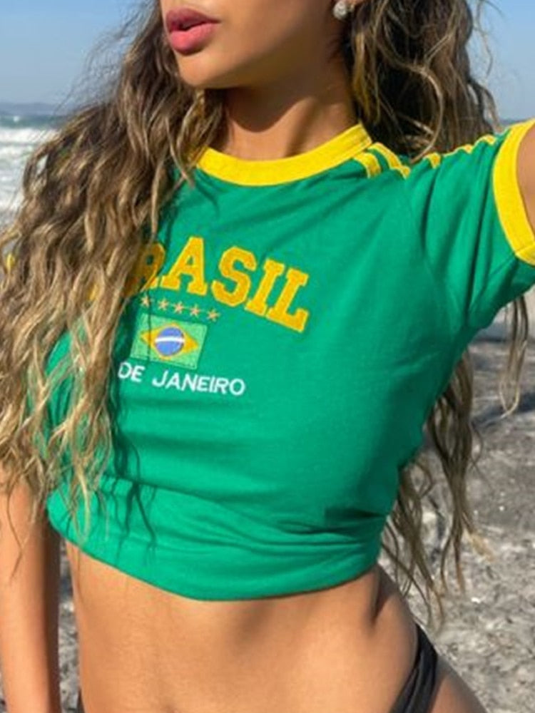 BRAZIL Jersey Baby Tee – SLAYPUSSY