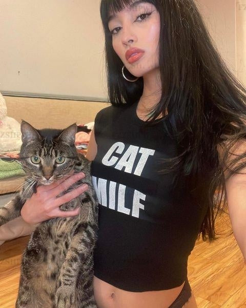 CAT MILF Baby Tee Crop Tee