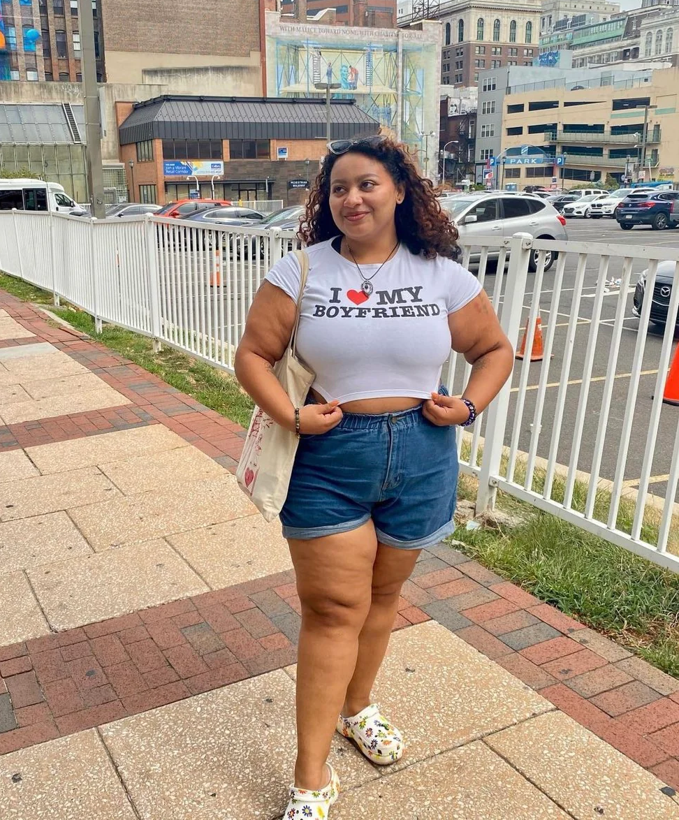 I LOVE MY BOYFRIEND Cropped Baby Tee