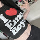 I LOVE EMO BOYS Crop Top Baby Tee